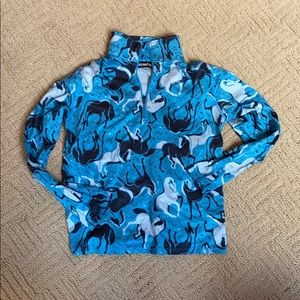 Kerrits Blue Horse print 1/2 zip top